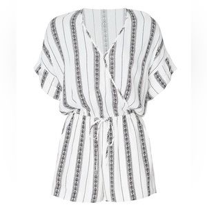 Fifteen Twenty White Striped Romper